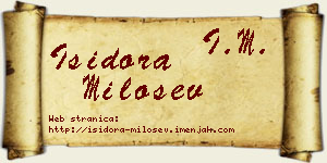 Isidora Milošev vizit kartica